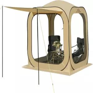 JELUCAMP 6x6 FT 팝업 스크린 하우스 텐트 모기장이 있는 즉석 가제보 캐노피 46인용 휴대용 뒷마당 캠핑을