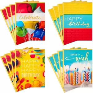 홀마크 생일 카드 모음 봉투가 있는 16장의 카드(클래식 축하)