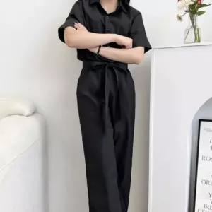셀럽하우스 상의 데일리 하의 무지 러블리 점프슈트 캐주얼 카라