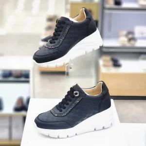 [탠디]X2S4009 여성 키높이 큐빅 밴드끈 스니커즈 6cm 블랙_JK