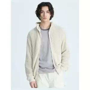 ILCORSO 메쉬 니트 후드 집업 라이트 베이지 IESW6E101I1 1046740