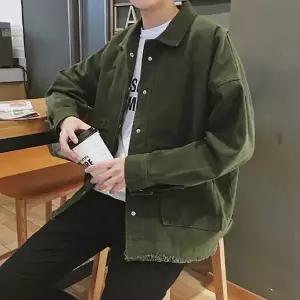 남성 밑단데미지 오픈포켓 트러커자켓 점퍼 아우터 간절기셔츠 간절기자켓 (WA2713B)