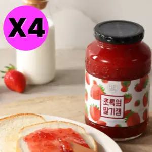 초록원 국산 딸기잼 딸기청 소용량 320g X4 딸기 듬뿍 BNS