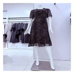 올리비아로렌Olivia Lauren 쉬폰 프린트 러플넥 반팔 원피스 VOBOA5M5346 ehwd 790410