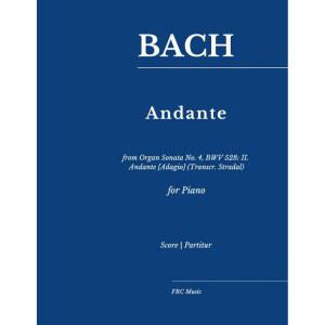 바흐: 오르간 소나타 4번, BWV 528: II. 안단테 [아다지오] (트랜스크르. 스트라달), 비킹구르 올라프손 연주 (시트 음악)