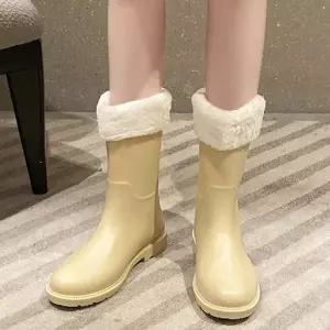 기모 여성 레인부츠 미들 부츠 방한화 여자 겨울 신발