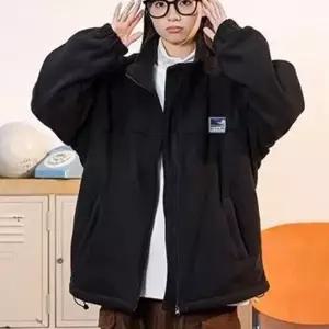 [하프클럽/]여성 편안한 오버핏 집업 부드러운 플리스 하이넥 아우터 겨울
