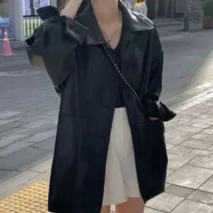 [하프클럽/]오버핏 여성 레더 자켓 캐주얼 여성 인조 가죽 자켓 아우터
