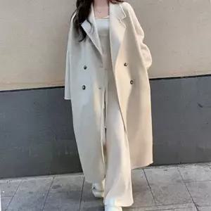 [하프클럽/]클래식 여성 롱 코트 더블 여성 모직 코트 간절기 데일리