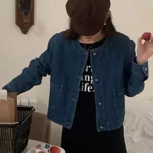[하프클럽/]루즈핏 여성 노카라 데님 자켓 데일리 여자 봄 데님 자켓