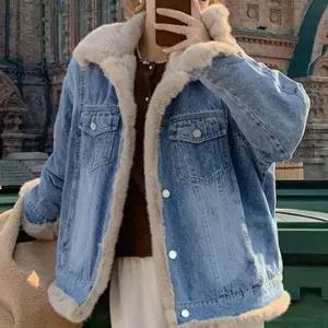 [하프클럽/]뽀글이 여성 퍼데님 점퍼 안감 여성 겨울 자켓 여자 아우터