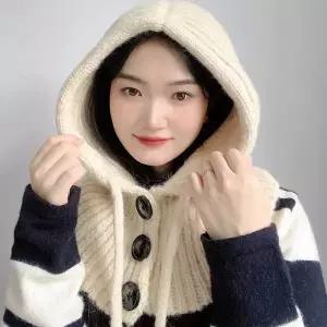 넥워머 니트 뉴윈터 후드 아이보리 목 겨울 모자 멀티