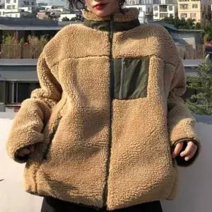[하프클럽/]루즈핏 여성 양털 자켓 하이넥 여자 집업 자켓 데일리 캐주얼