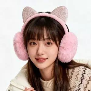 귀여운 고양이 방한 접이식 겨울 귀도리 남녀공용 커플 아이템-WFN2O7T