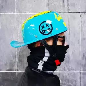 레트로 스냅백 반모 모자 자전거 바이크 오픈 하이바