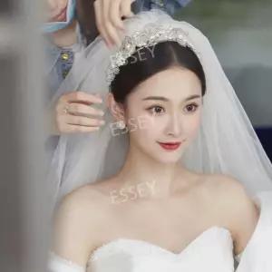 레트로 베일 웨딩 귀걸이 머리띠 촬영소품 헤어장식