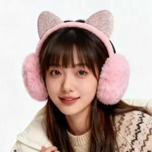 귀여운 고양이 방한 접이식 겨울 귀도리 남녀공용 커플 아이템-WFN...