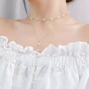 화이트베리 Y 진주 롱목걸이 주얼리 쥬얼리 악세사리 블랙