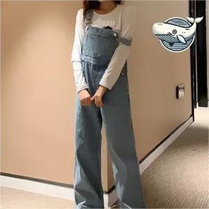 캐주얼 데일리 와이드핏 멜빵바지 편안한 데님 청바지 여름청바지 와이드청바지