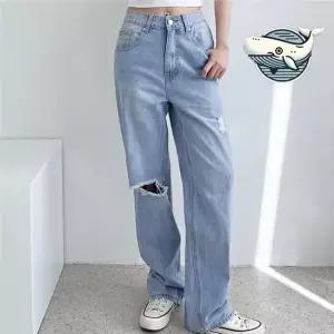 여름 데일리 와이드핏 찢청 바지 인모드 편안한 청바지 여름청바지 와이드청바지