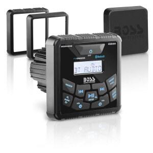 BOSS 오디오 시스템 MGR450B 해상 게이지 수신기 - 블루투스 디지털 미디어 MP3 플레이어 CD 플레이어 없음 USB 포트 AM/FM 라디오 NOAA 웨더 밴드 튜너 웨더프루프