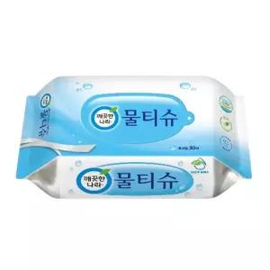 4팩 부드러운 휴대용 깨끗한나라 30매 페퍼민트 물티슈 무자극