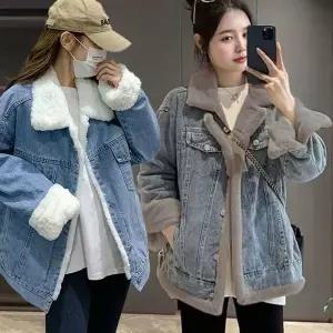 [하프클럽/]여성 데님 자켓 양털 안감 겨울 청자켓 방한