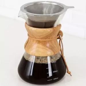 커피드리퍼 우드핸들 핸드드립퍼 커피메이커 0.8L