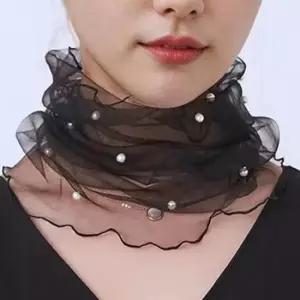 넥워머스카프 시스루 망사 메쉬 넥워머 스카프 목커버 목가리개