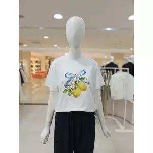 재고소진 올리브데올리브 리본포인트 라운드넥 여름반팔 티셔츠 YW6ME534