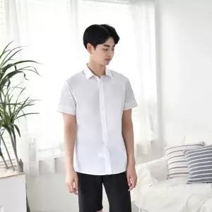 고품질 교복몰 남자 화이트 스판 반팔 셔츠 교복 학생복 교복와이셔츠 (WD91A9A)