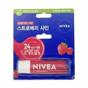 입술보습 니베아 입술 발색 생기 립케어 립밤 스트로베리 샤인