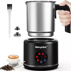 대형 전기 우유 거품기 및 찜기 16.9온스/500ml 라떼 또는 핫 초콜릿용 식기세척기 안전 6가지 기능 2분