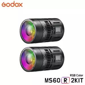GODOX 고독스 MS60R 2KIT / 2라이트 키트 RGB 풀컬러 미니 조명 유튜브영상 지속광 개인방송