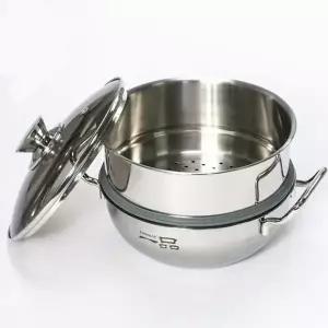 키친아트 찜냄비 찜솥 IH 스텐 찜통 찜기 2단 20cm 만두찜솥