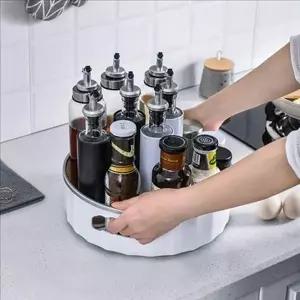 다용도 양념통 정리대 주방 회전 양념통 냉장고 수납 선반