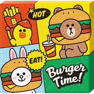 라인프렌즈 버거 타임 캔버스 보석십자수 25x25 캔버스보석십자수 캔버스형보석십자수 캐릭터보석십자수