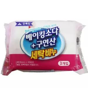 빨래비누 베이킹소다 구연산 세탁비누 3개입