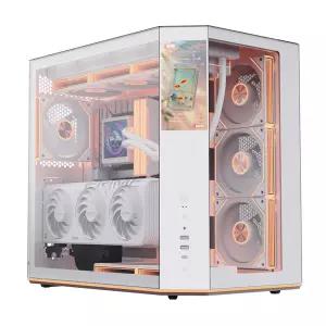 :앱코 UD51L 엑시드 LCD 강화유리 ARGB BTF 컴퓨터 PC 케이스 (화이트)