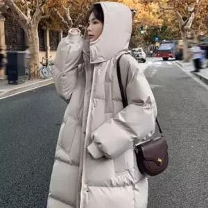 여학생롱패딩 여성 후드 겨울 데일리 캐주얼 모임 롱 패딩 스타일