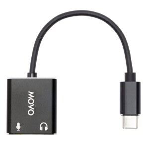 MOVO USBC-AC2 3.5MM TO USB-C 스테레오 잭 외장 PC, 카드 헤드폰 어댑터 TRS 커넥터 맥, 스피커용 게이밍 - 오디오 및 안드로이드용 마이크 사운드 AUX
