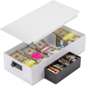 볼코라 캐시박스 머니 정리함 - 15인치 x 7.5인치 4인치 5칸 서랍 트레이 POS 레지스터 키오스크 소매 개인