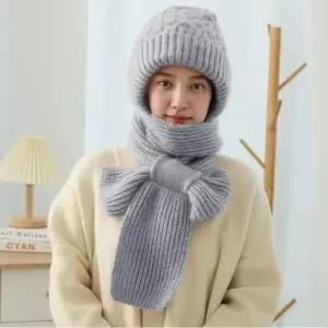[하프클럽/]퍼니트 모자 니트 머플러 목도리