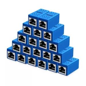 Cat8/Cat7/Cat6/Cat6a/Cat5e/Cat5 이더넷 케이블 익스텐더 어댑터를 ZUZONG RJ45 커 라인 커(20 PCS Blue) 20 PCS Normal Blue