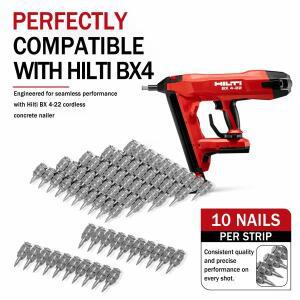 힐티 BX4 콘크리트 스트립 못과 호환되는 플라스틱 결합 카본스틸 고정 못 19mm 1000개