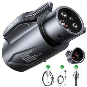 레이릭스 테슬라-J1772 어댑터(최대 80A, 250V) [J1772 전기 자동차용] 테슬라 충전기 어댑터, NACS-J1772 월 커넥터 목적지 모바일 충전기와 호환 가능