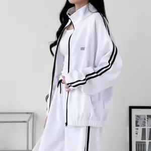 [하프클럽/]남녀공용 트레이닝 베이직 트랙 라인 탑 집업 자켓