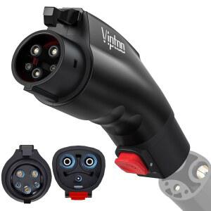 VIPTO Tesla에서 J1772 어댑터 60A 250V AC u2014 NACS 전기차 충전 커넥터 테슬라 벽/목적지/모바일 충전기, 빠르고 안전한 충전(블랙)