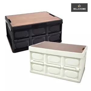 [벨라홈] 캠핑 폴딩박스(상판원목) 50L(CN8593)