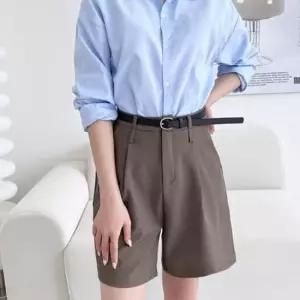 버뮤다바지 여자 버뮤다 팬츠 슬랙스 정장 반바지 벨트세트